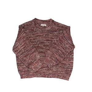 LOFT Marled Pink Crew Neck Sweater